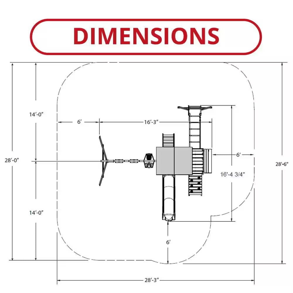 DIY Knightsbridge plus Wooden Outdoor Playground Set with Slide, Rock Wall, Swing Set, and Backyard Playground Equipment