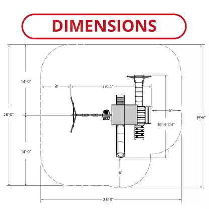 DIY Knightsbridge plus Wooden Outdoor Playground Set with Slide, Rock Wall, Swing Set, and Backyard Playground Equipment
