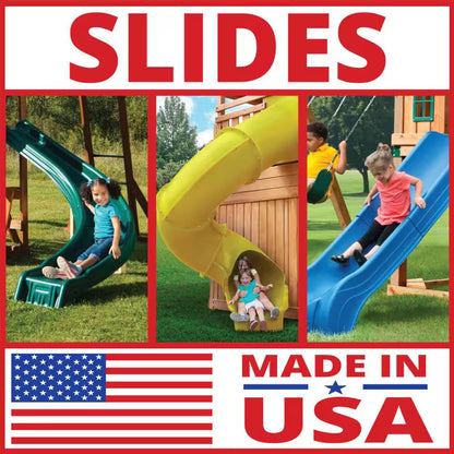 DIY Knightsbridge plus Wooden Outdoor Playground Set with Slide, Rock Wall, Swing Set, and Backyard Playground Equipment
